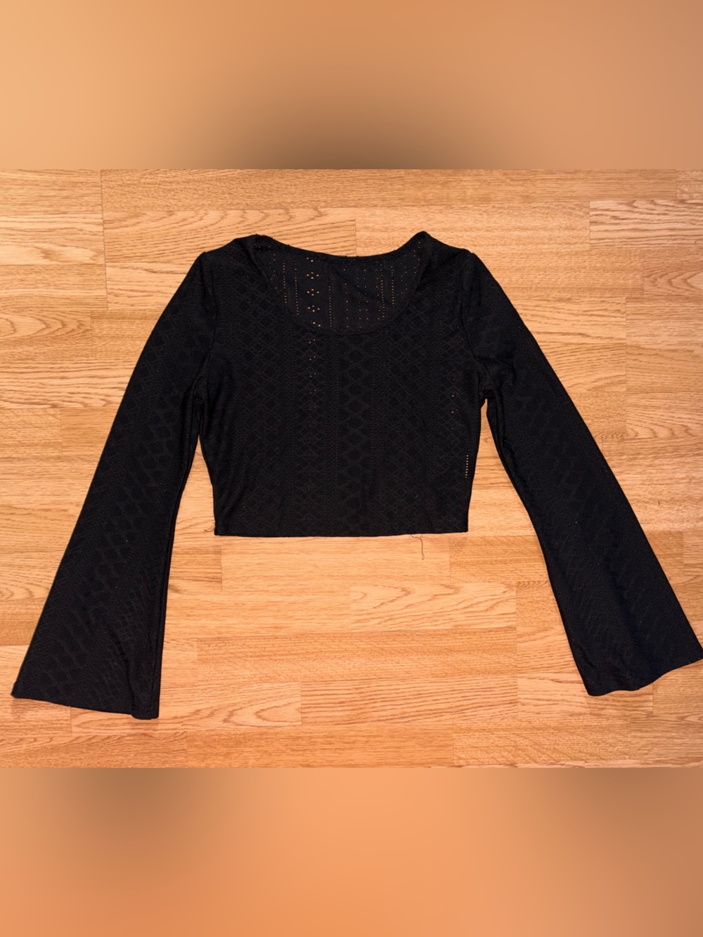 Black Flared Sleeve Top